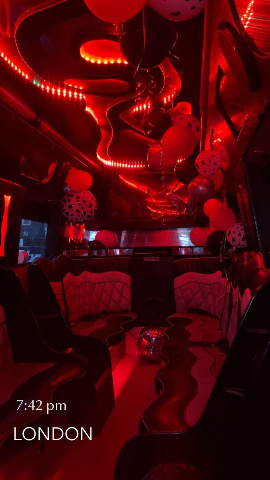 Executive party bus interior